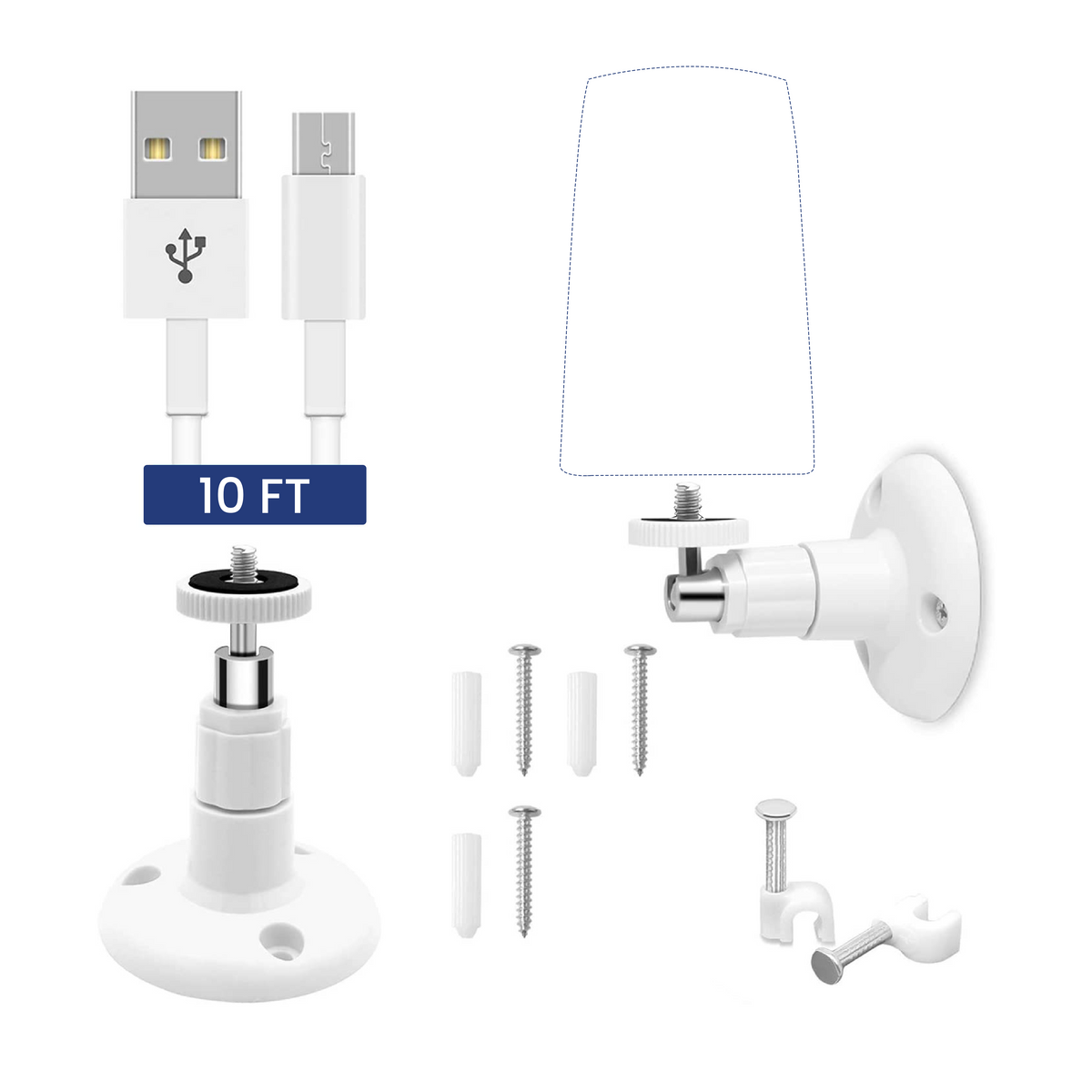 Wall Mounting Kit for KENT CamEye HomeCam 360 Camera Multiple Instal