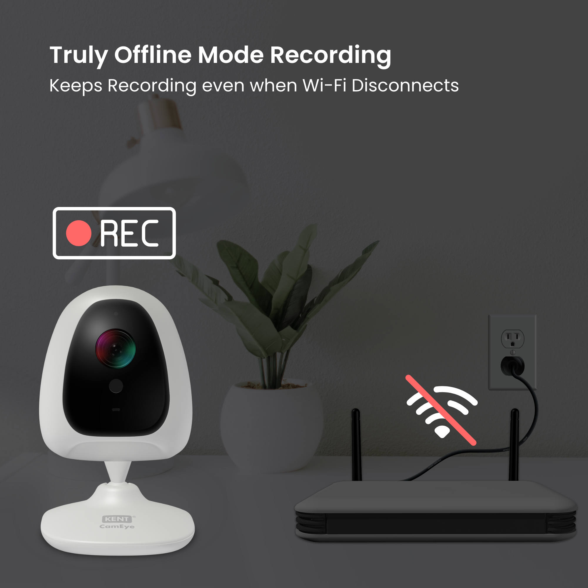 Camera Kent Kent CamEye HomeCam Genie | True Cloud Camera & SD Card Recording | Wi ...