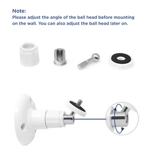 Wall Mounting Kit for KENT CamEye HomeCam 360 Camera | Multiple Installations - Surface/Wall/Ceiling |10 ft USB Cable